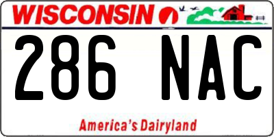 WI license plate 286NAC