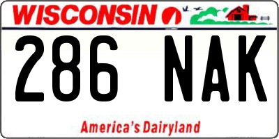 WI license plate 286NAK