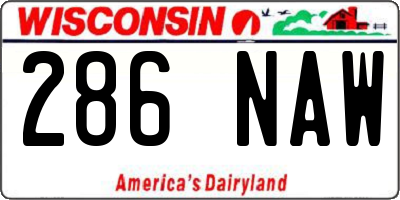 WI license plate 286NAW
