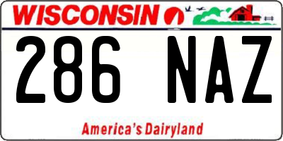 WI license plate 286NAZ