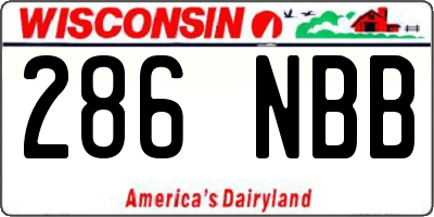 WI license plate 286NBB