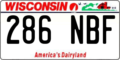 WI license plate 286NBF