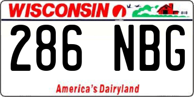 WI license plate 286NBG