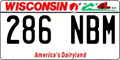WI license plate 286NBM