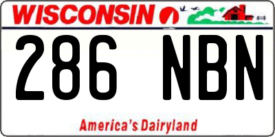 WI license plate 286NBN