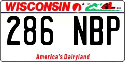 WI license plate 286NBP