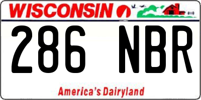 WI license plate 286NBR