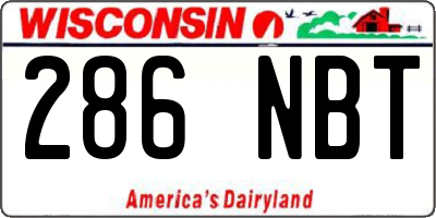 WI license plate 286NBT