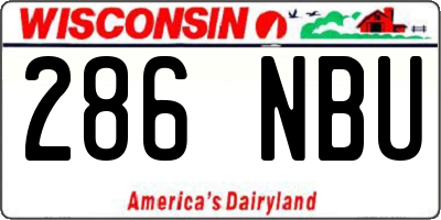WI license plate 286NBU