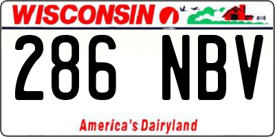 WI license plate 286NBV