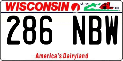 WI license plate 286NBW