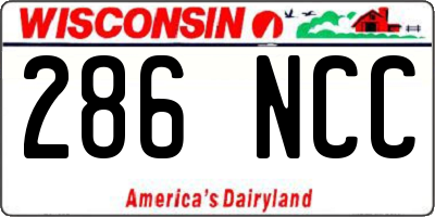 WI license plate 286NCC