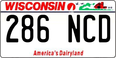 WI license plate 286NCD