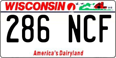 WI license plate 286NCF