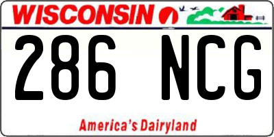 WI license plate 286NCG
