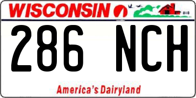 WI license plate 286NCH