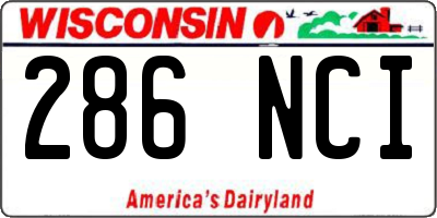 WI license plate 286NCI