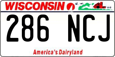 WI license plate 286NCJ