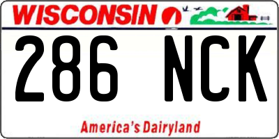 WI license plate 286NCK