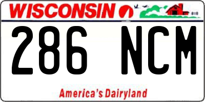 WI license plate 286NCM