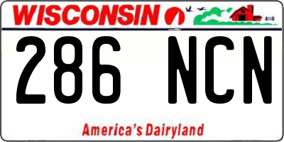 WI license plate 286NCN