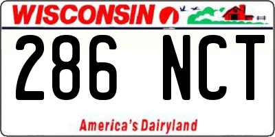 WI license plate 286NCT