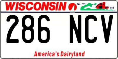 WI license plate 286NCV