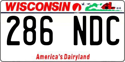 WI license plate 286NDC