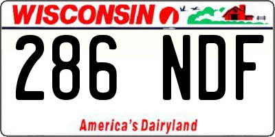 WI license plate 286NDF