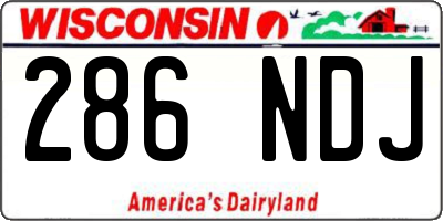 WI license plate 286NDJ
