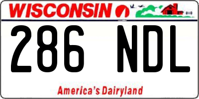 WI license plate 286NDL