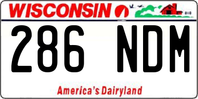WI license plate 286NDM