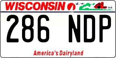 WI license plate 286NDP