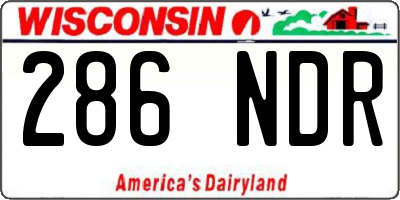 WI license plate 286NDR