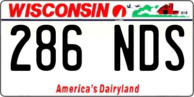 WI license plate 286NDS