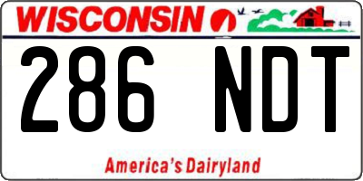 WI license plate 286NDT