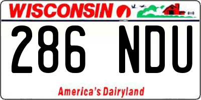 WI license plate 286NDU