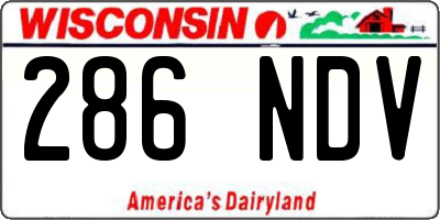 WI license plate 286NDV
