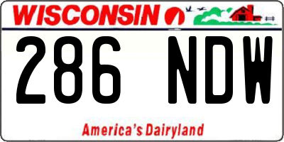 WI license plate 286NDW
