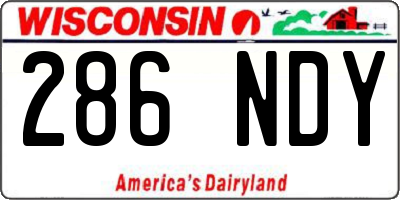 WI license plate 286NDY
