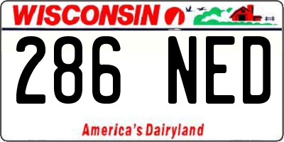 WI license plate 286NED