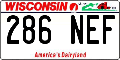 WI license plate 286NEF