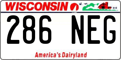 WI license plate 286NEG