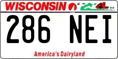 WI license plate 286NEI