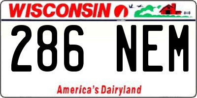 WI license plate 286NEM