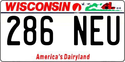 WI license plate 286NEU