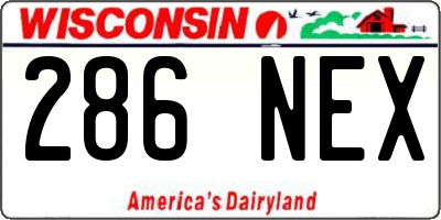 WI license plate 286NEX