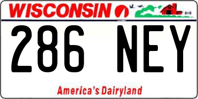 WI license plate 286NEY