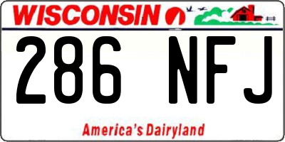 WI license plate 286NFJ