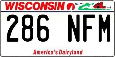 WI license plate 286NFM
